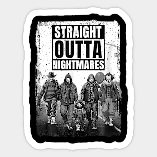 Vintage Horror Halloween Scary Straight Outta Nightmares Sticker